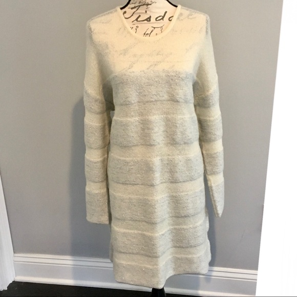 Something Navy Metallic Striped Oversized Sweater Dress - Picture 11 of 16